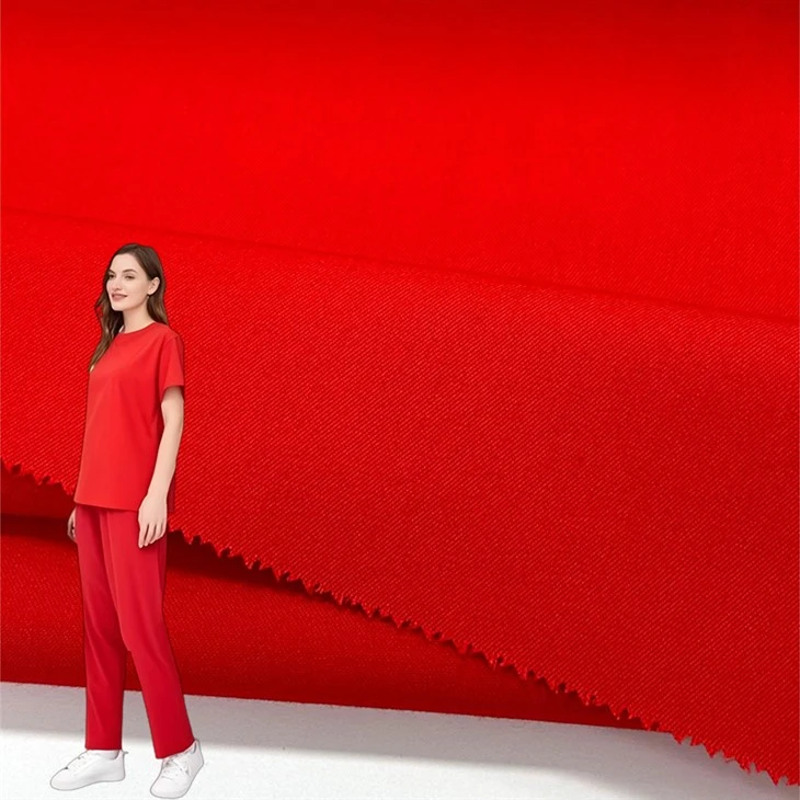 Polyester Spunnen Rayon Elastisk Duk